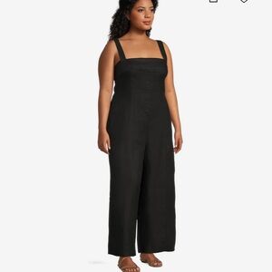Madewell Square Neck Black Jumpsuit - Linen 
Size 6
